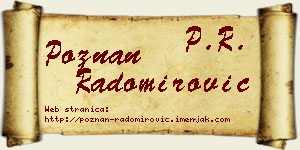 Poznan Radomirović vizit kartica